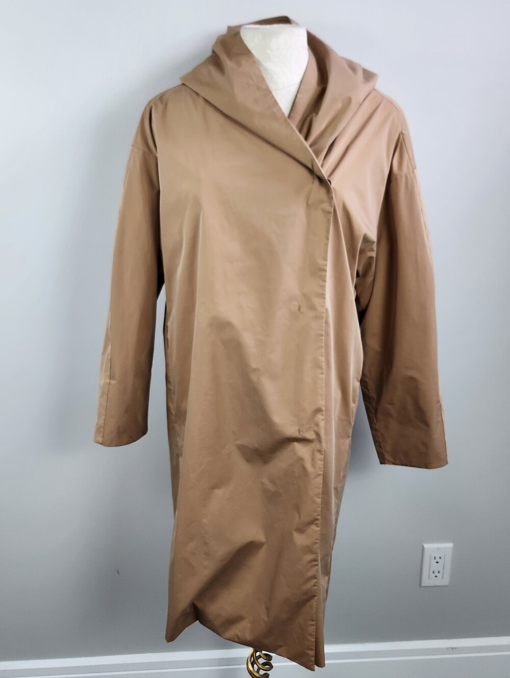Kit and Ace Camel Hooded Long Coat
